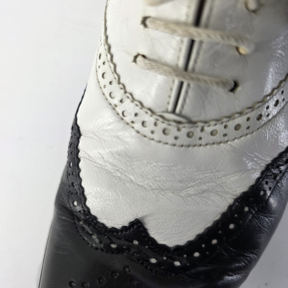 Robert Clergerie Leather Spectator Brogue Wingtip Oxford Shoes Black White Sz5.5 - Picture 12 of 16